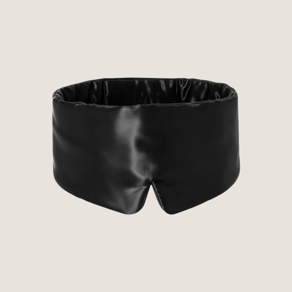 Maschera per dormire oversize in seta di gelso nera