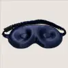 Maschera per dormire nera in seta di gelso 3D da 19 momme, vista posteriore.