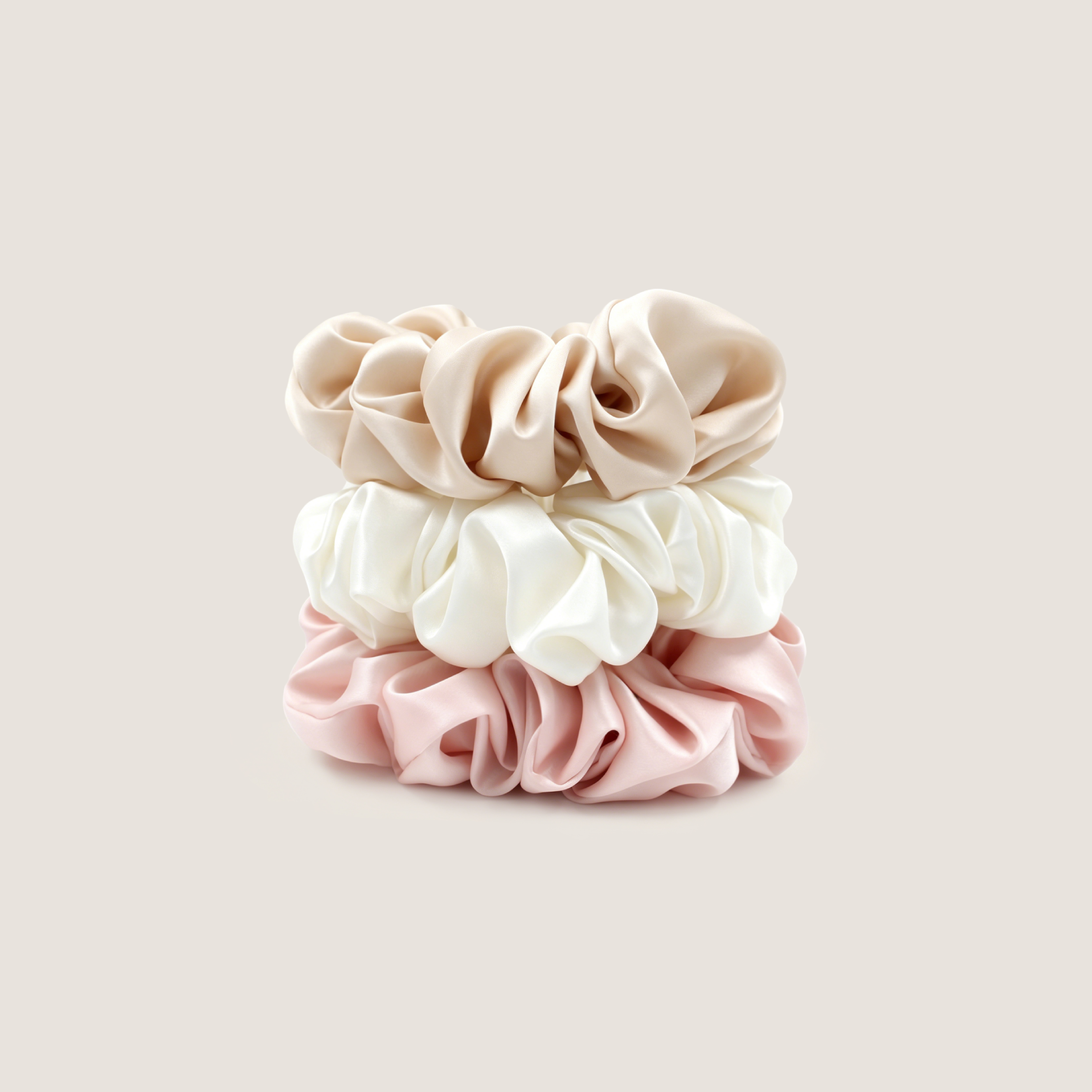 Set van drie scrunchies van 19 momme moerbeizijde