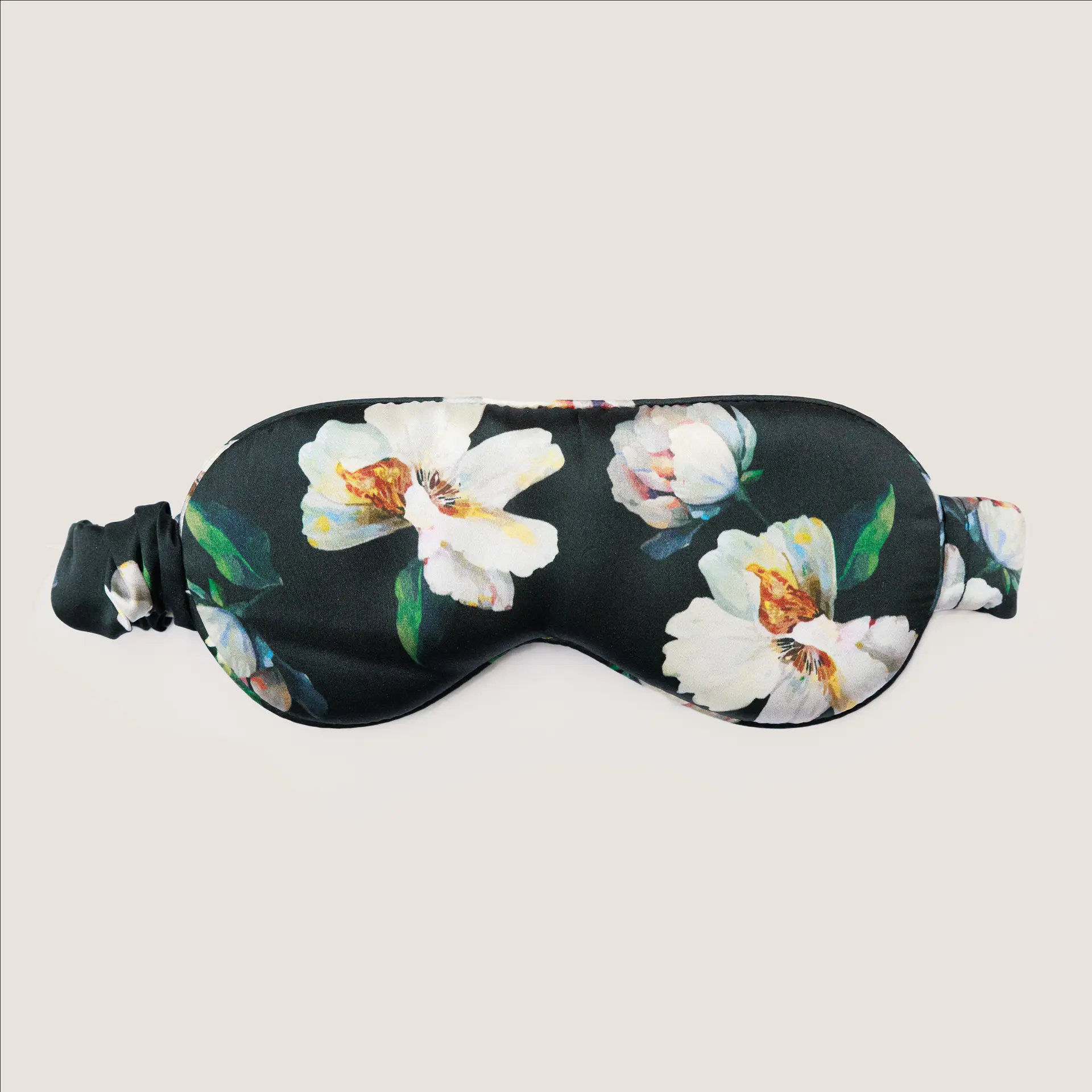 Midnight Blossom oogmasker van moerbeizijde Grade 6A, vooraanzicht