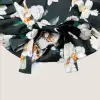 Midnight Blossom slaapmuts van moerbeizijde Grade 6A, close-up van de elastische band