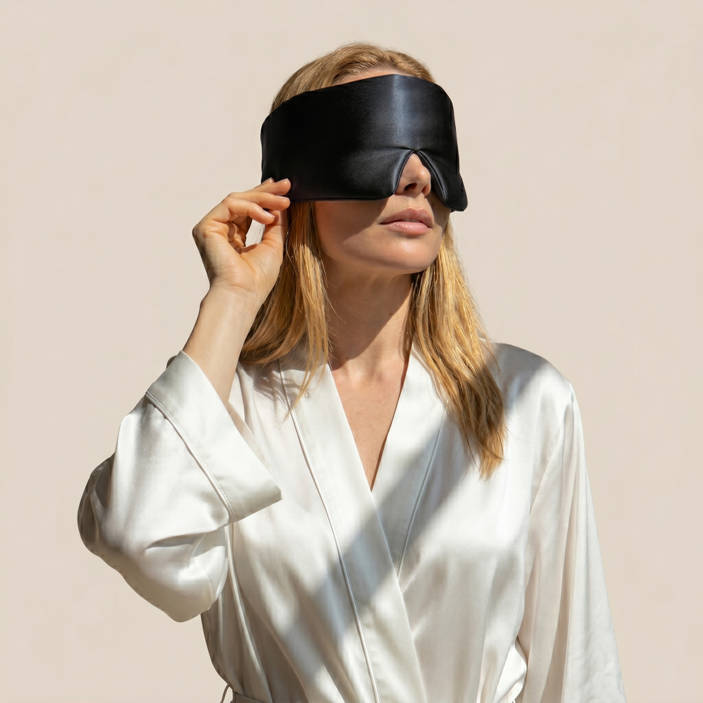 Maschera per dormire oversize in seta da 19 momme, oscurante totale