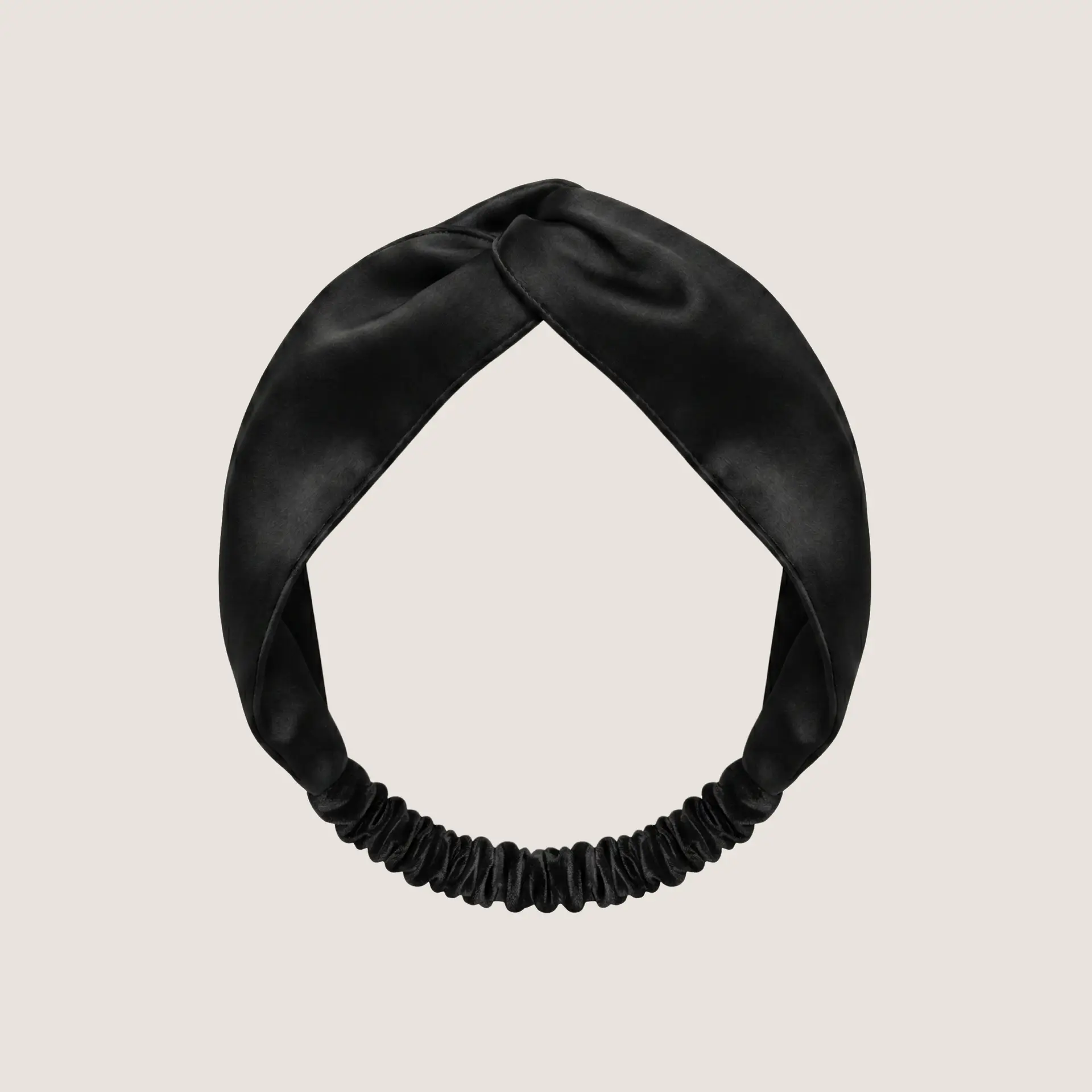 Fascia per capelli in seta di gelso, nera, per bellezza e uso quotidiano.