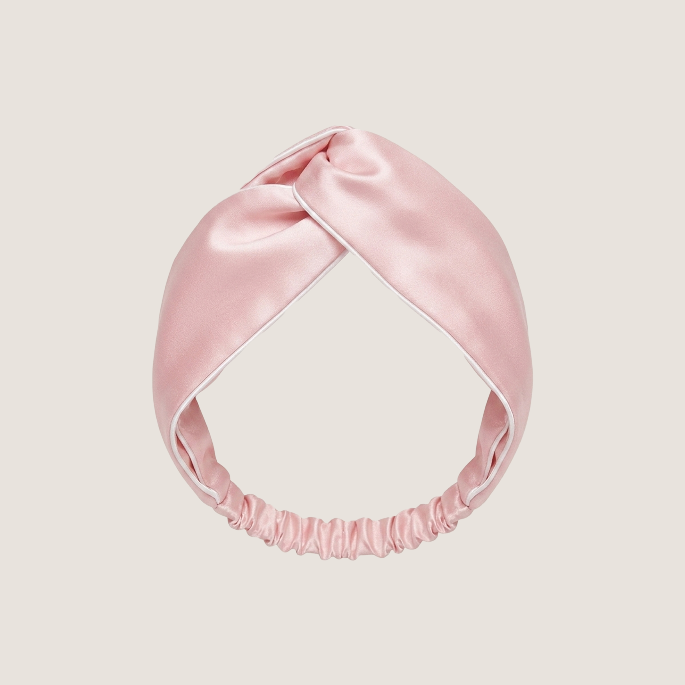 Fascia per capelli in seta di gelso 19 momme color rosa cipria
