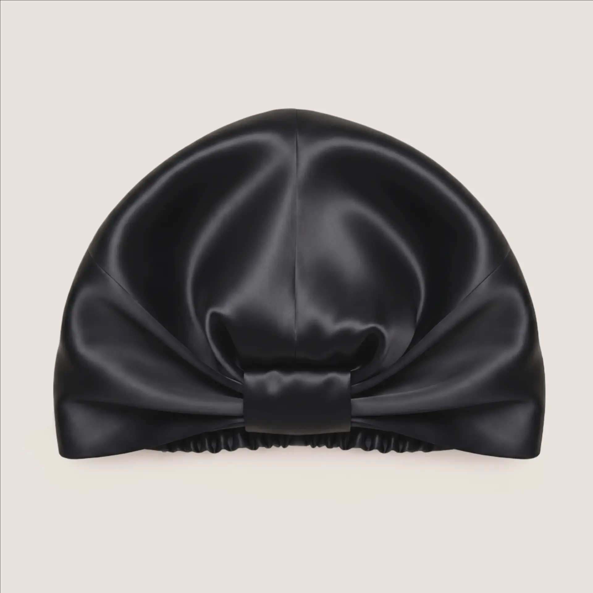 Gorro de seda en negro, vista frontal
