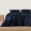 Parure de lit en soie de mûrier 22 momme bleu nuit