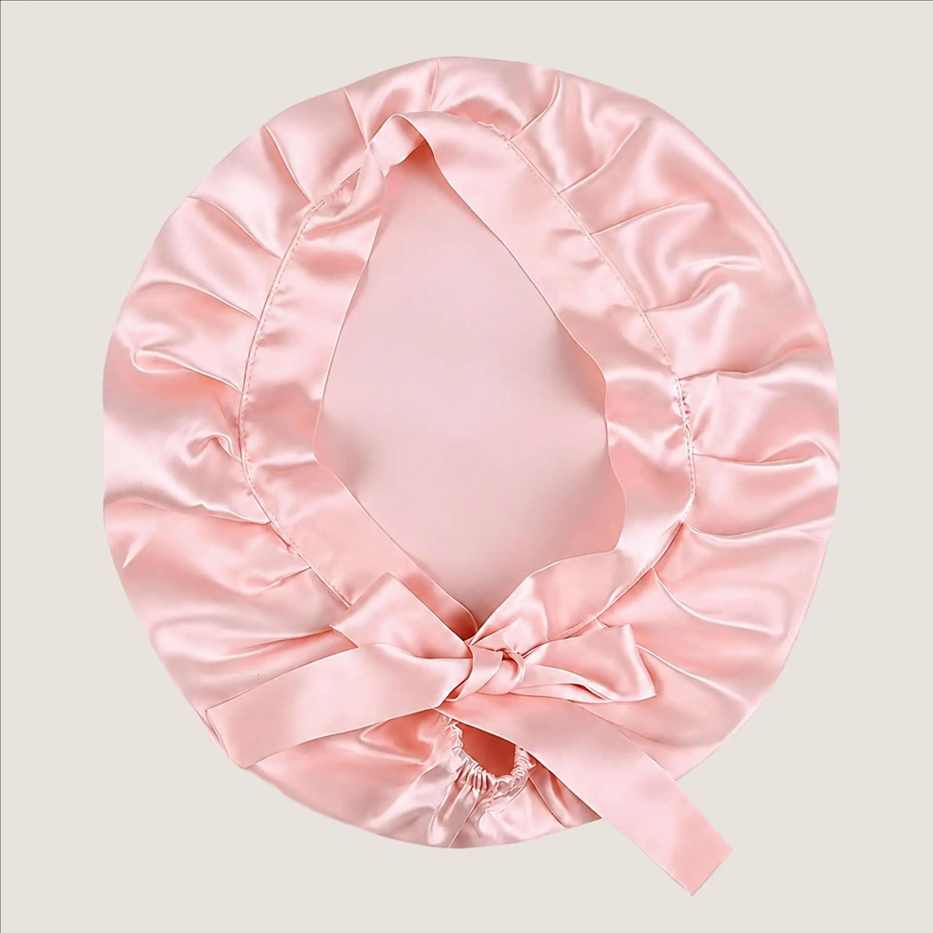 Cuffia da notte in morbida seta di gelso, rosa chiaro