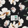 Midnight Blossom-print op een zijden kussensloop, close-up